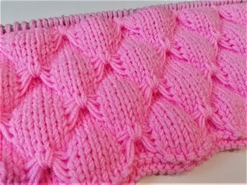 Видео: Объемный узор спицами. ОЧЕНЬ красивый и ОЧЕНЬ простой узор!!!