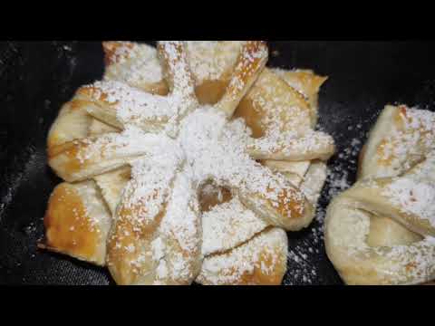 Видео: Слоеное пирожное с яблоком.