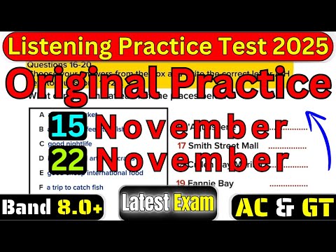 Видео: 15 и 22 ноября 2025 г. ТЕСТ IELTS LISTENING С КЛЮЧОМ К ОТВЕТАМ | LISTENING IELTS 2025