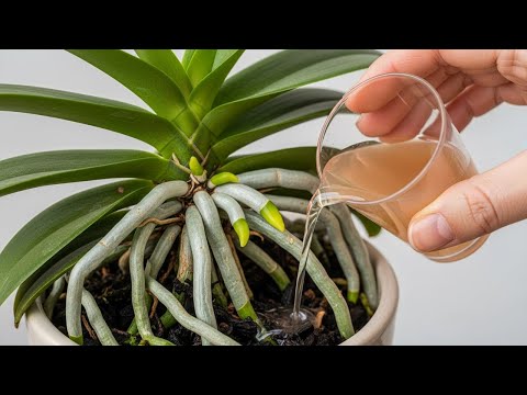 Видео: Вылейте это на основание орхидеи, через 3 дня корни заполнят весь горшок!