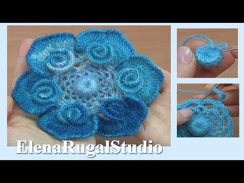 Видео: Цветок с 6-ю объёмными лепестками завитками Урок 142 Подробный мастер класс.