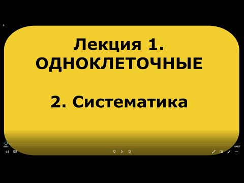Видео: Зоология беспозвоночных. Лекция 1. ч. 2. Систематика одноклеточных