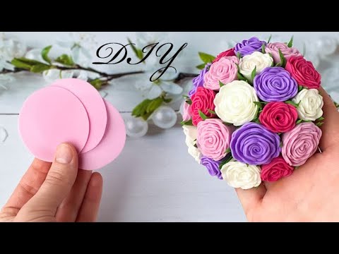 Видео: Как быстро сделать розочки Из фоамирана За 5 минут Diy Rose Foam Paper / Flores de foami