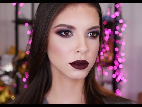 Видео: Бордово-синие смоки айс / Wine blue smoky eyes make up