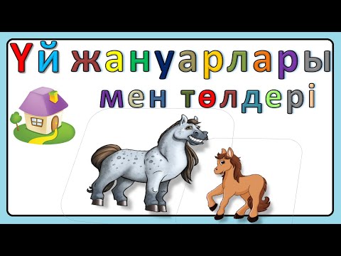 Видео: Үй жануарлары мен төлдері дауысы | Дамытушы мультфильм | 2–4 жас балаларға