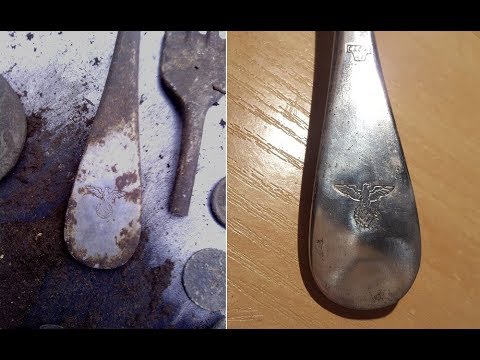 Видео: Реставрация немецкой ВИЛКИ или ЛОЖКИ? Решайте сами! | Wehrmacht fork/spoon restoration.