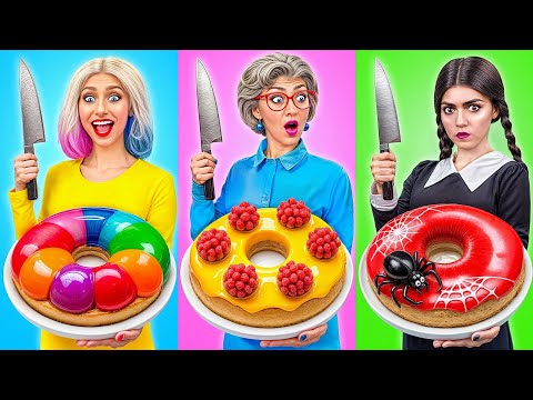 Видео: Кулинарный Челлендж: Уэнсдей Против Бабушки | Сумасшедший Челлендж от Multi DO Joy