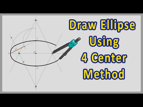 Видео: Как нарисовать приблизительный эллипс, используя метод четырёх центров | Инженерное черчение
