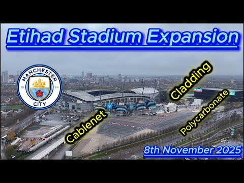 Видео: Расширение стадиона «Этихад» 8 ноября 2025 г. — футбольный клуб «Манчестер Сити» — последние ново...
