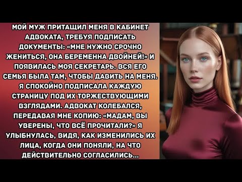 Видео: Мой муж притащил меня в кабинет адвоката, требуя подписать документы： «Мне нужно срочно жениться...
