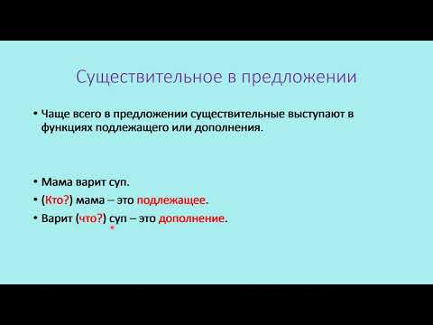 Видео: Что такое имя существительное? Начальная форма, синтаксическая функция