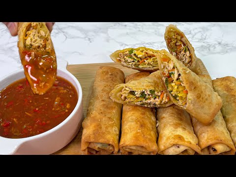 Видео: Рамадан Хрустящие спринг-соллы + рецепт сладкого кислого соуса 😋 جرمن رول با ساس مخصوص ساده ولذیذ