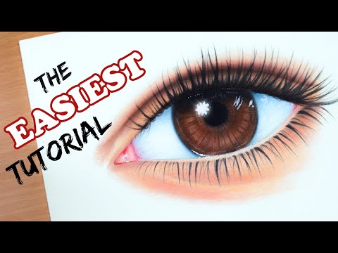 Видео: САМЫЙ ПРОСТОЙ урок по рисованию глаза цветными карандашами // С использованием набора из 12 каран...