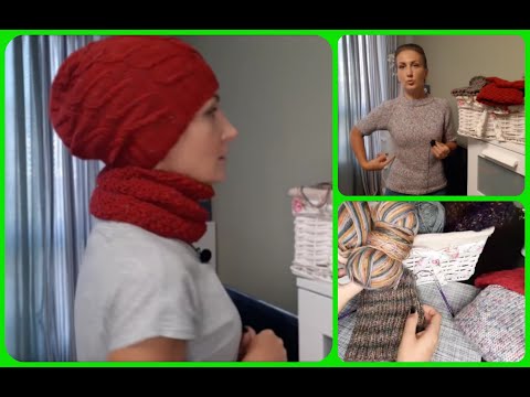 Видео: Вязание. Готовые работы: Джемпер, Берет, Шапки и Снуд!