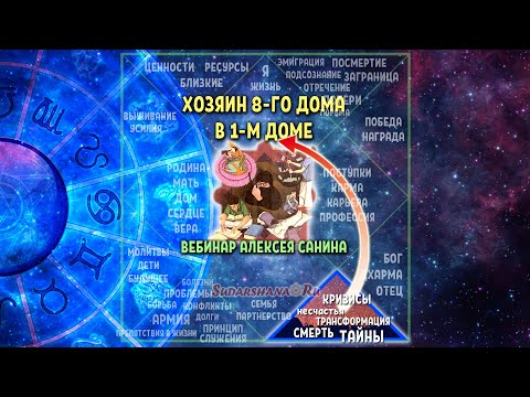 Видео: Хозяин 8-го дома в 1-м доме гороскопа - вебинар Алексея Санина