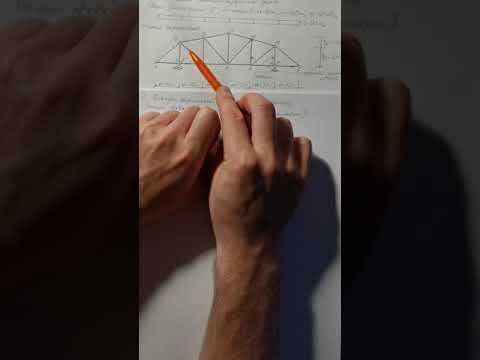 Видео: Ферма. Нахождение усилий в стержнях фермы аналитическим способом. Часть 1