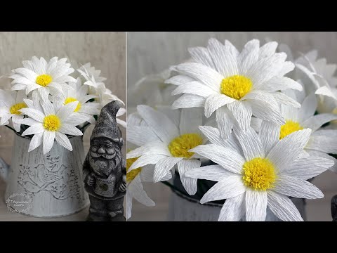 Видео: 🌼 Ромашки из гофрированной бумаги. Ромашки з гофрованого паперу. Corrugated paper / Творческое место