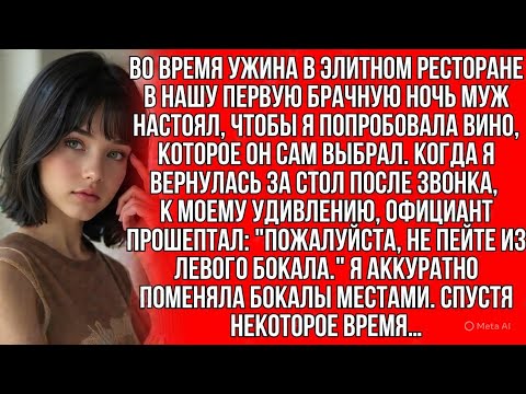 Видео: На романтическом ужине мой муж налил что-то в мой бокал, но когда я тайно подменила бокалы местами…