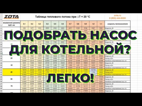 Видео: Как легко подобрать насос для отопления + подбор диаметра труб +таблица  подбора