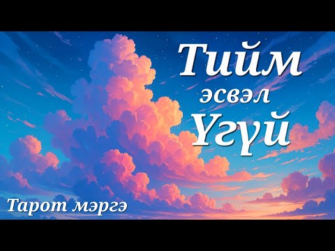 Видео: ТИЙМ эсвэл ҮГҮЙ (YES or NO)🍀 ☆ Тарот мэргэ