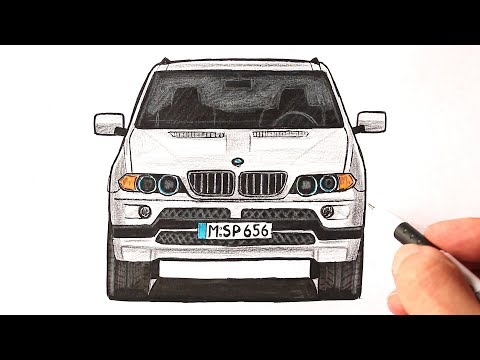 Видео: Как нарисовать BMW X 5 | Как нарисовать машину