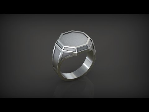 Видео: Кольцо с восьмиугольной верхушкой. 3D Modelling Ring Octagon. #SantaYork