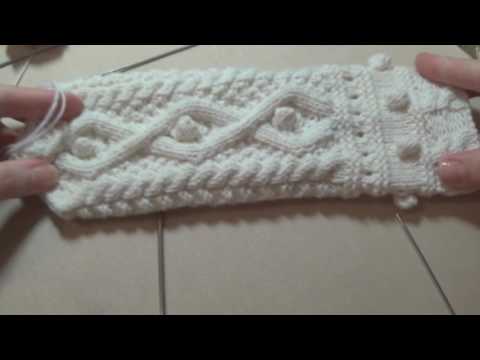 Видео: Варежки спицами с косами и шишечками (окончание).