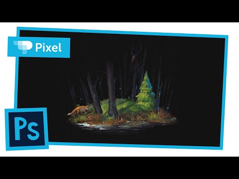 Видео: Рисуем таинственный лес в Adobe Photoshop (+ проверка работ)