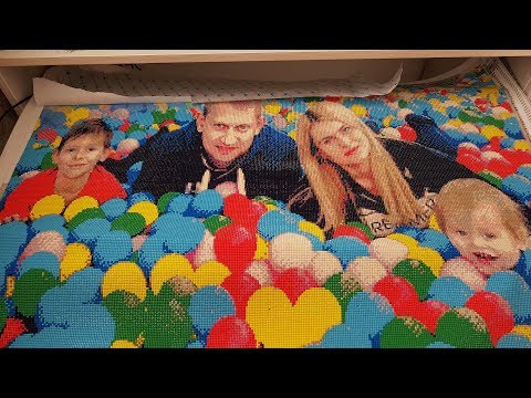 Видео: НЮАНСЫ в АЛМАЗНОЙ ВЫШИВКЕ. Процесс выкладки портрета  60 на 80 см.