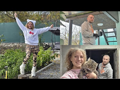 Видео: Готовим пристроку и кухню к покраске. Установили часть поликарбоната