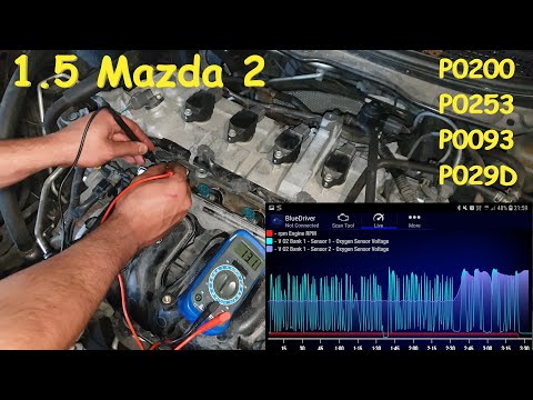 Видео: Проверка форсунок Mazda 2 1.5 с помощью топливных коррекций — перед заменой