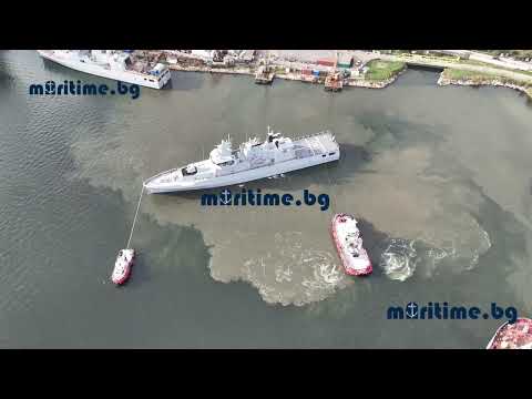 Видео: Първо плаване на новия боен кораб Храбри