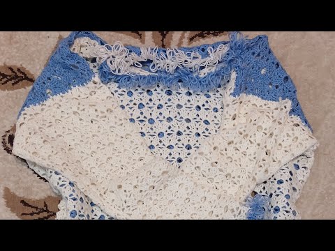 Видео: Ажурная кофта крючком.