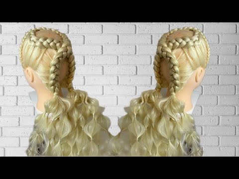 Видео: Прическа для девочек | 2 французские косички крест накрест | Видеоурок Как заплести [4K]