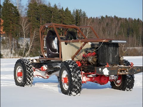 Видео: "багга-драгга" багги на базе газ 66, Шишига. Испытания  на льду