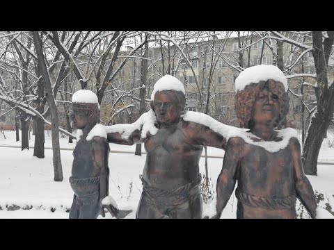 Видео: Заснеженный парк ДИНАМО под И.С.Баха
