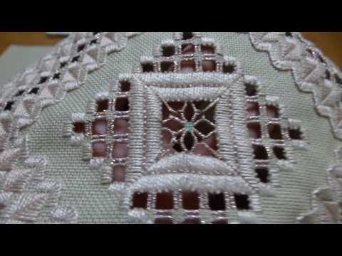 Видео: Vaughnie's Visions II Hardanger Bargello  Салфетка в технике  хардангер и барджелло.  Первый отчет
