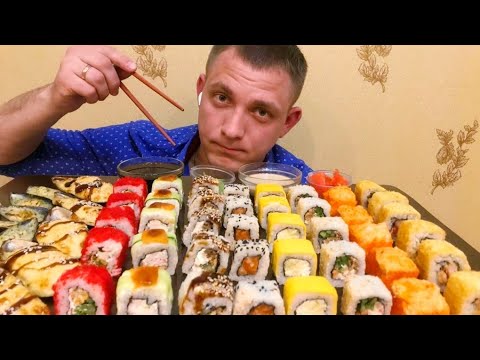 Видео: Роллы /Запечённые мидии /Мукбанг /mukbang #роллы #мукбангпарень