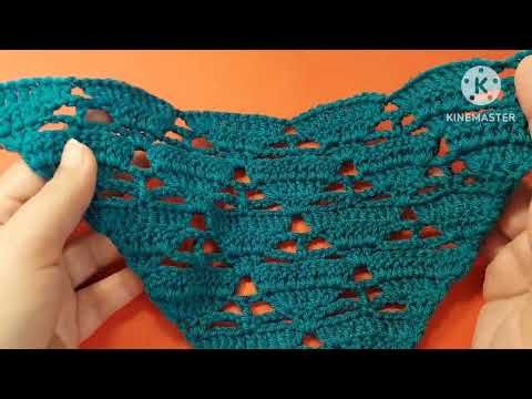 Видео: Как связать новую треугольную шаль крючком с прекрасным дизайном для элегантного образа.