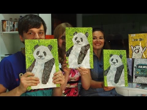 Видео: Кружок. Коллаж в стиле поп-арт. Взгляд панды