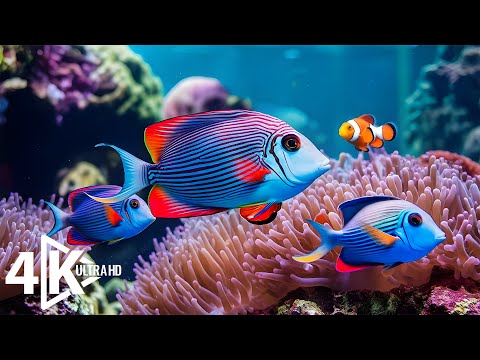 Видео: Прекрасный подводный мир в формате 4K – яркие коралловые рифы и морская жизнь – релаксация