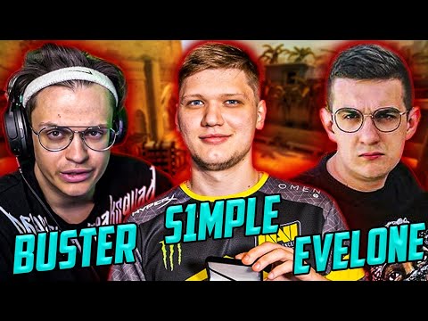 Видео: СИМПЛ, ЭВЕЛОН И БУСТЕР ИГРАЮТ В КС ГО / S1MPLE EVELONE BUSTER