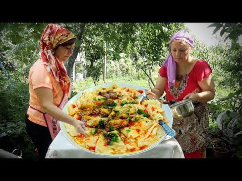 Видео: Мы приготовили Хенгель и деревенскую курицу в деревне - Азербайджанская кухня