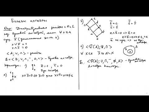 Видео: Булевы алгебры