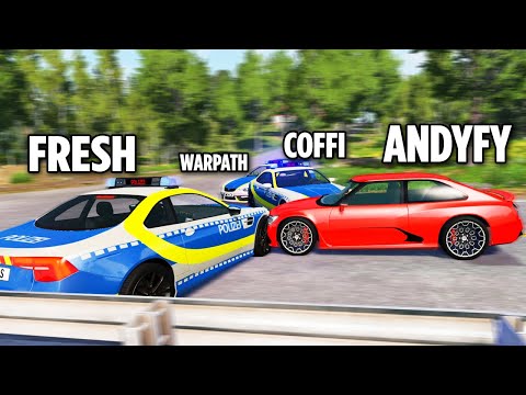 Видео: BeamNG COPS & ROBBERS ONLINE - КОП КОФФИ ФРЕШ И ВАРПАЧ В ПОГОНЕ ЗА ДИКИМ АНДРЕЕМ!