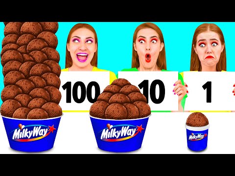 Видео: 100 Слоев Еды Челлендж | Забавные Кухонные Лайфхаки от ChallengeTeen