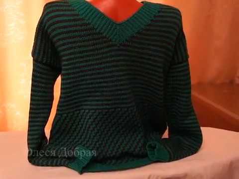 Видео: Вяжем мужской пуловер Тигровый изумруд на машинке Silver Reed Lk-150. Описание и советы
