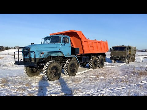 Видео: Вездеход 8x8 УРАЛ 4320 + 6x6 КамАЗ 4310 полный привод. Обзор и Тест-Драйв Технолог.