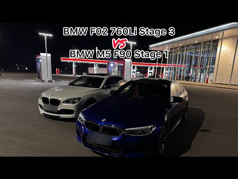 Видео: Кто быстрее? BMW F02 760Li Stage 3 vs BMW M5 F90 Stage 1