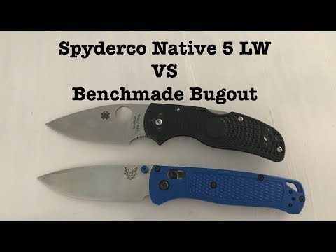 Видео: Spyderco Native 5 LW против Benchmade Bugout